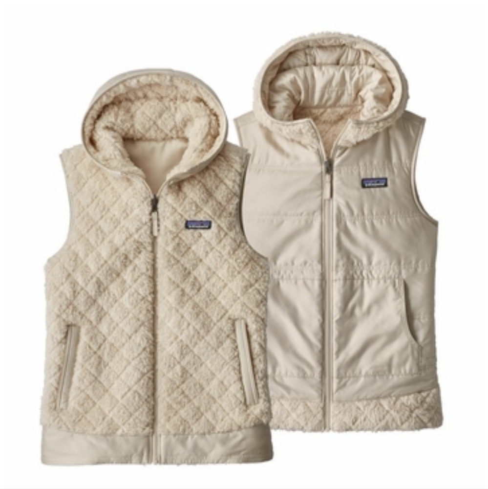 Patagonia Beige Quilted Hooded Vest